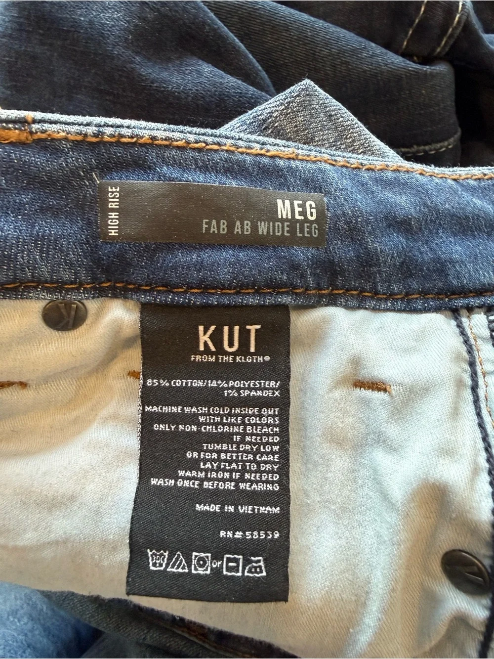 Kut from the Kloth Faded Blue Wide-Leg Jeans - Sz 0L - Picture 3 of 5